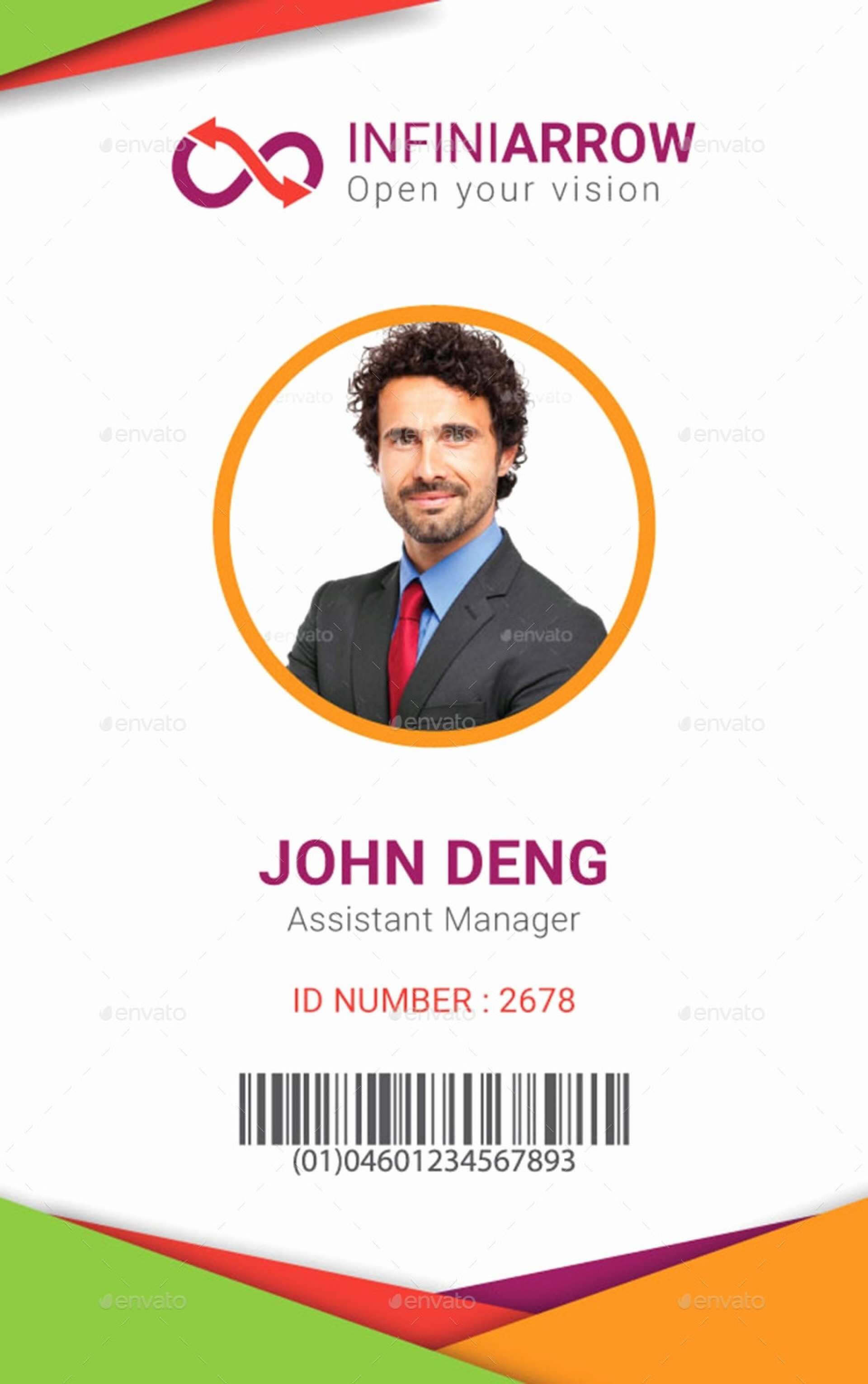 Employee Id Card Template Cdr For Portrait Id Card Template