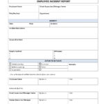 Employee Incident Report Inside Serious Incident Report Template