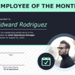 Employee Of The Month Certificate Of Recognition Template Inside Employee Of The Month Certificate Template With Picture