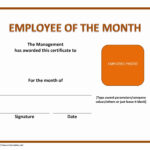 Employee Of The Month Certificate Pertaining To Employee Of The Month Certificate Templates