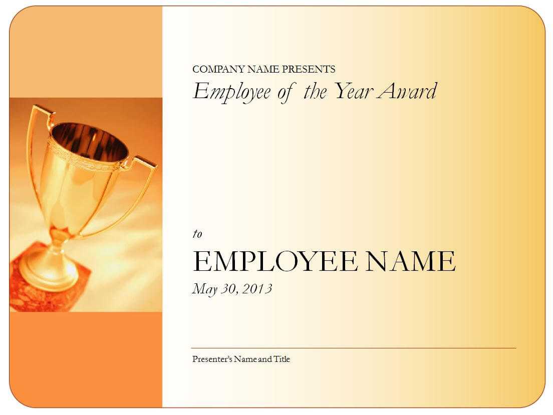 Employee Of The Year Certificate Blank With Employee Of The Year Certificate Template Free