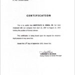 Employment Certificate Sample Best Templates Pinterest pertaining to Template Of Certificate Of Employment