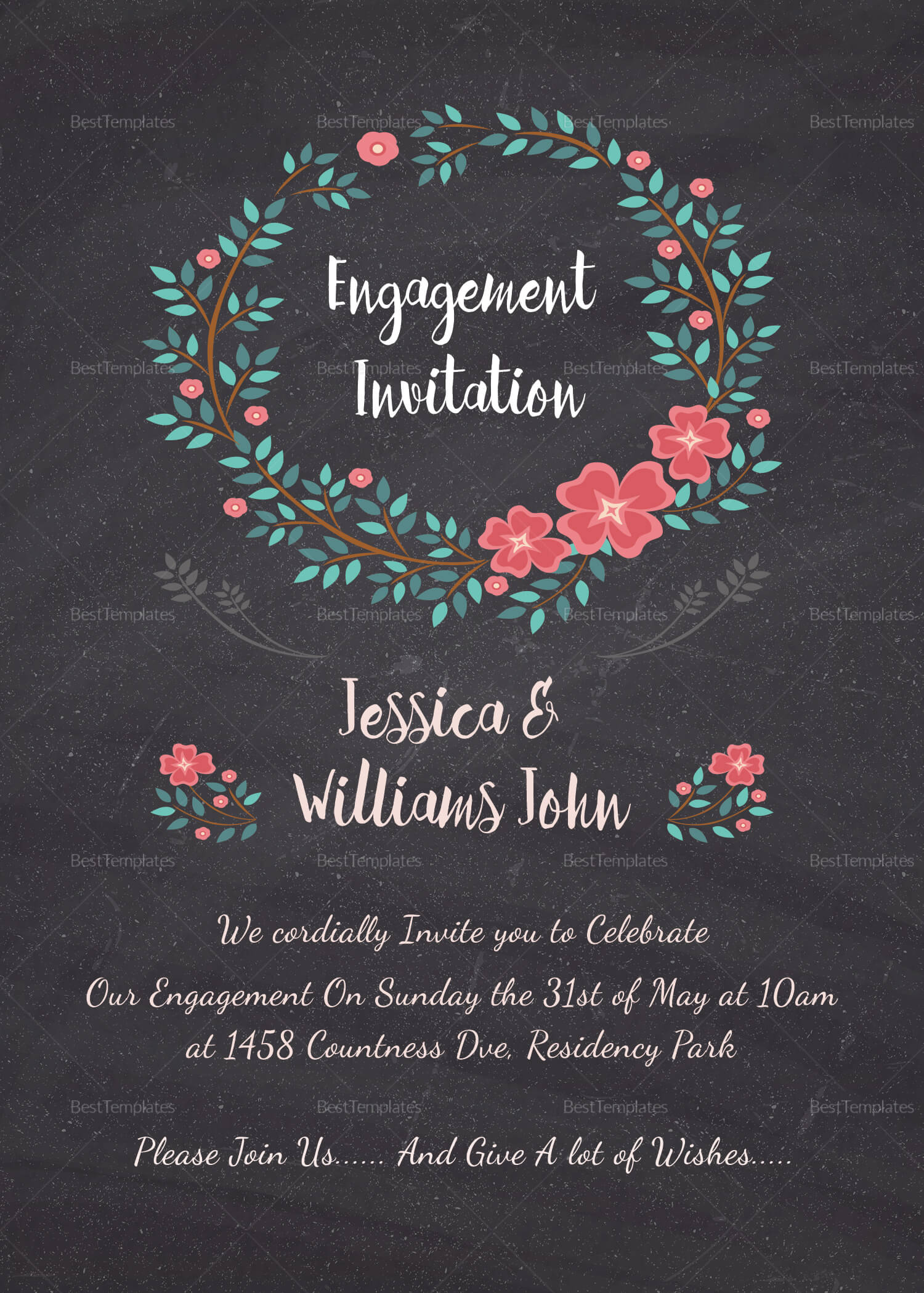 Engagement Invitation Card Template Throughout Engagement Invitation Card Template
