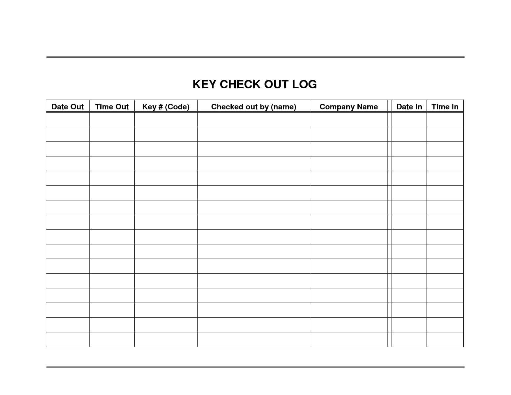 Equipment Check Out Sheet Template - Wosing Template Design Regarding Check Out Report Template