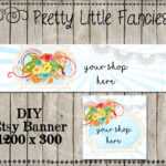 Etsy Shop Banner Diy Banner Template Premade Etsy Store Large Banner And  Icon Lace Doily Banner Digital Roses Within Etsy Banner Template