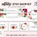 Etsy Shop Banner Set, Etsy Shop Kit, Etsy Shop Graphics, Store Icon, Banner  Template, Corjl Editable Banners, Etsy Banners Diy, Watercolor In Etsy Banner Template