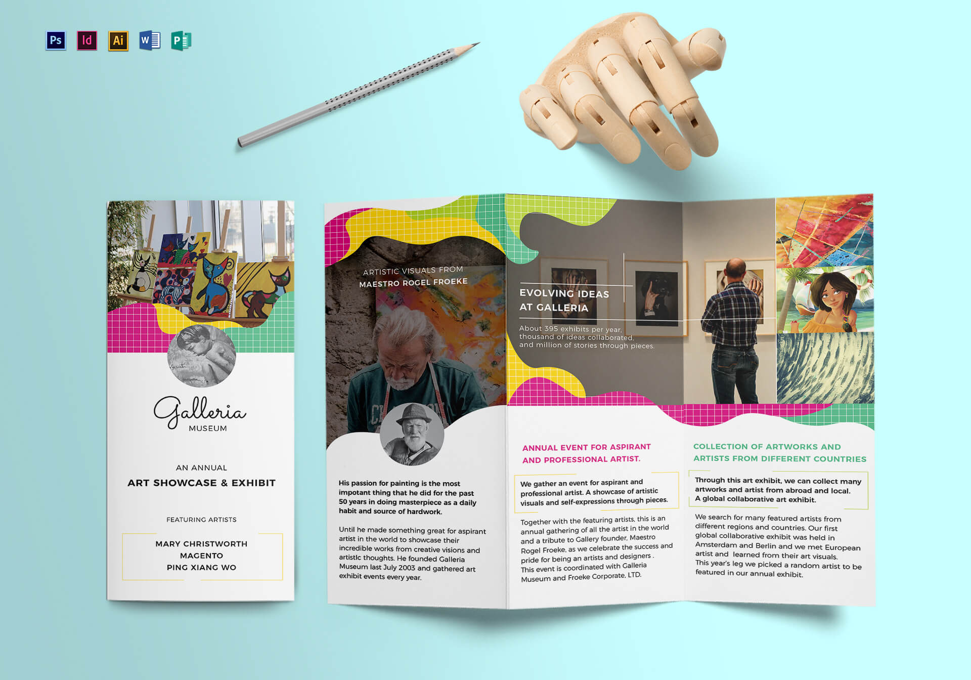 Event And Artistic Tri Fold Brochure Template With Tri Fold Brochure Publisher Template