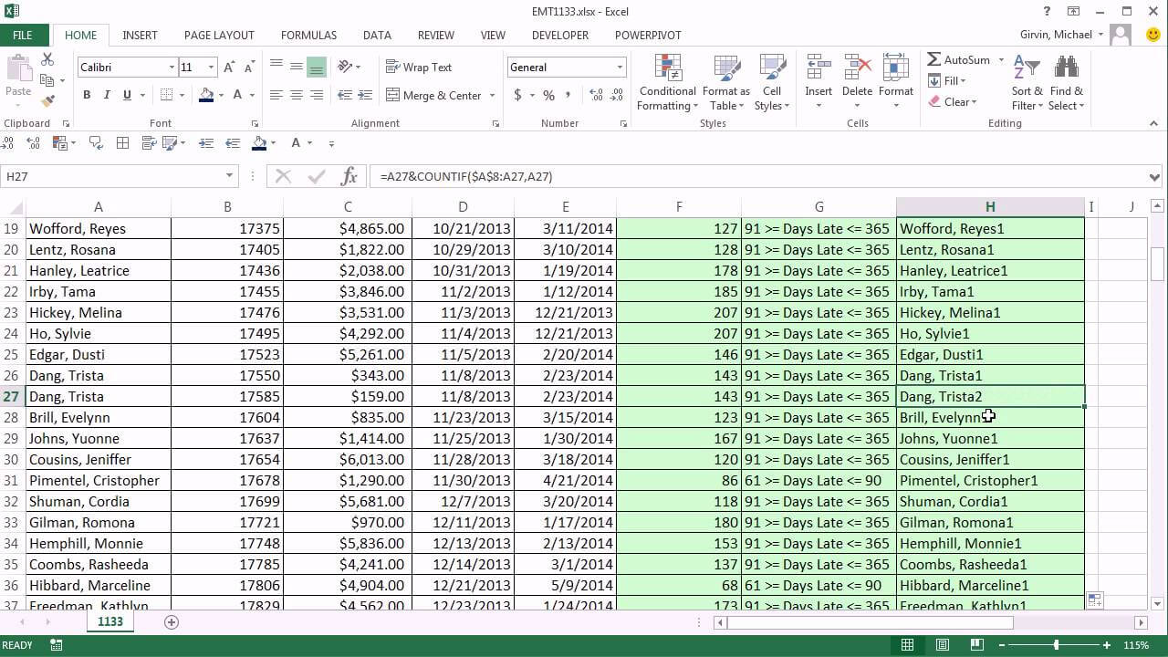 Excel Magic Trick 1133: Aging Accounts Receivable Reports: Pivottable &  Unique Identifier Intended For Accounts Receivable Report Template