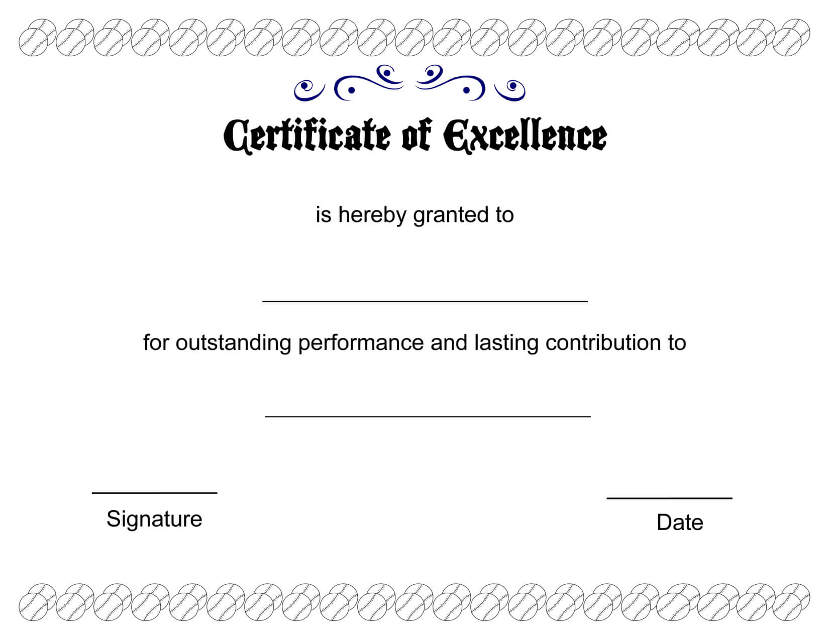 Excellence Certificate Template Blank Regarding Academic Award Certificate Template