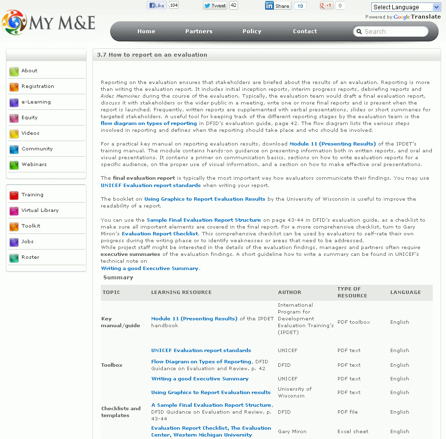 Executive Summaries | Better Evaluation within Evaluation Summary Report Template