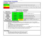 Executive Summary Project Status Report Template Ppt Within Training Summary Report Template