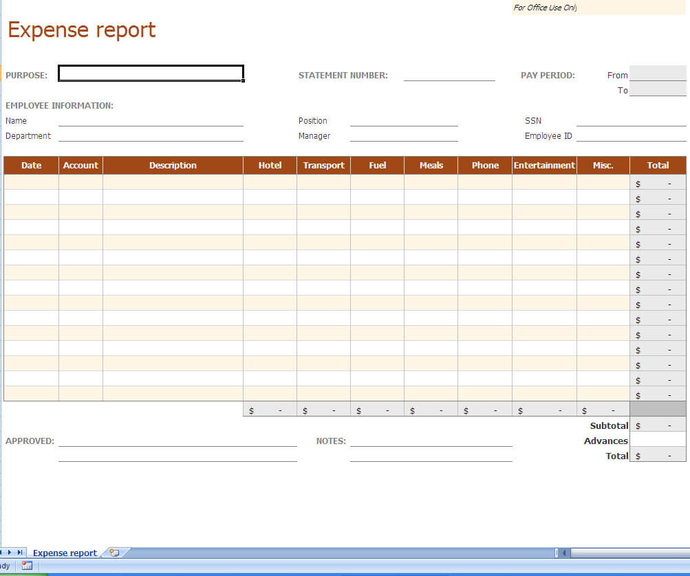 Expense Report Excel Template | Reporting Expenses Excel Within Expense Report Spreadsheet Template Excel
