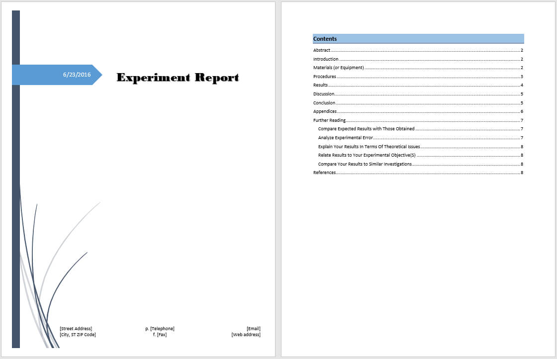 Experiment Report Template - Microsoft Word Templates Intended For It Report Template For Word