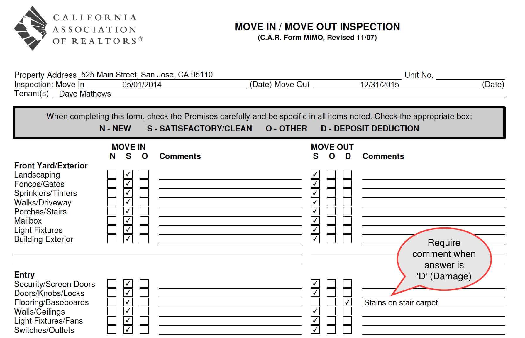 Ezinspections: Sample Inspection Reports And Property Throughout Property Management Inspection Report Template