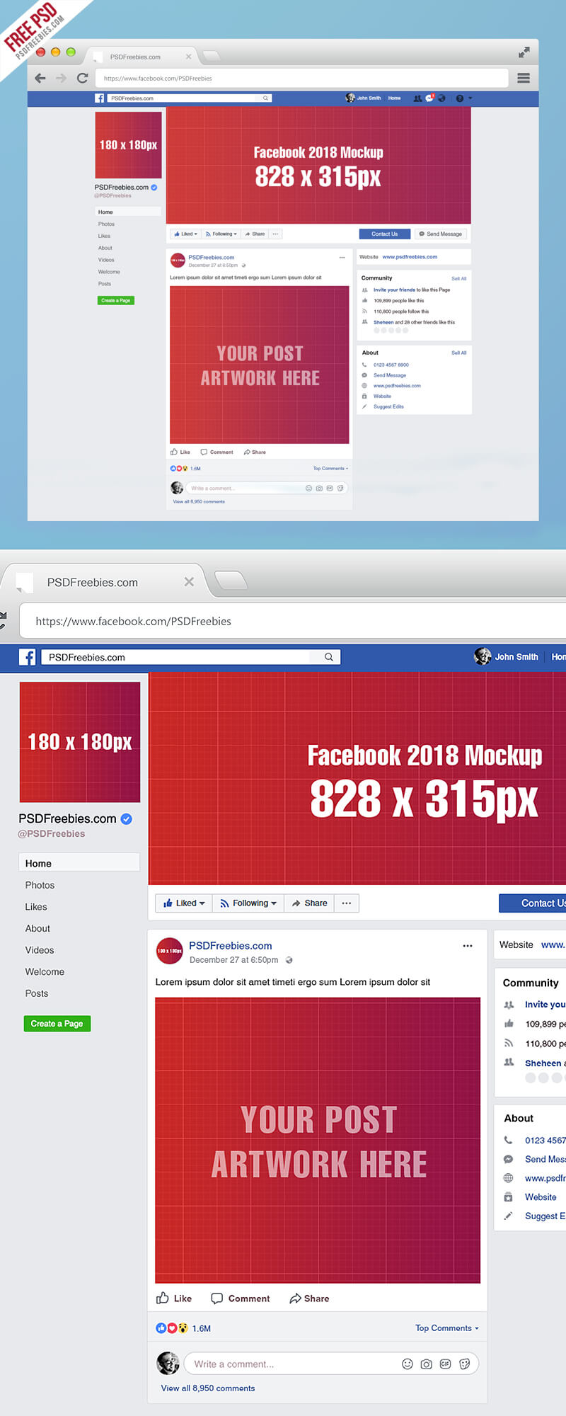 Facebook Page Mockup 2018 Template Psd On Behance With Regard To Facebook Banner Template Psd