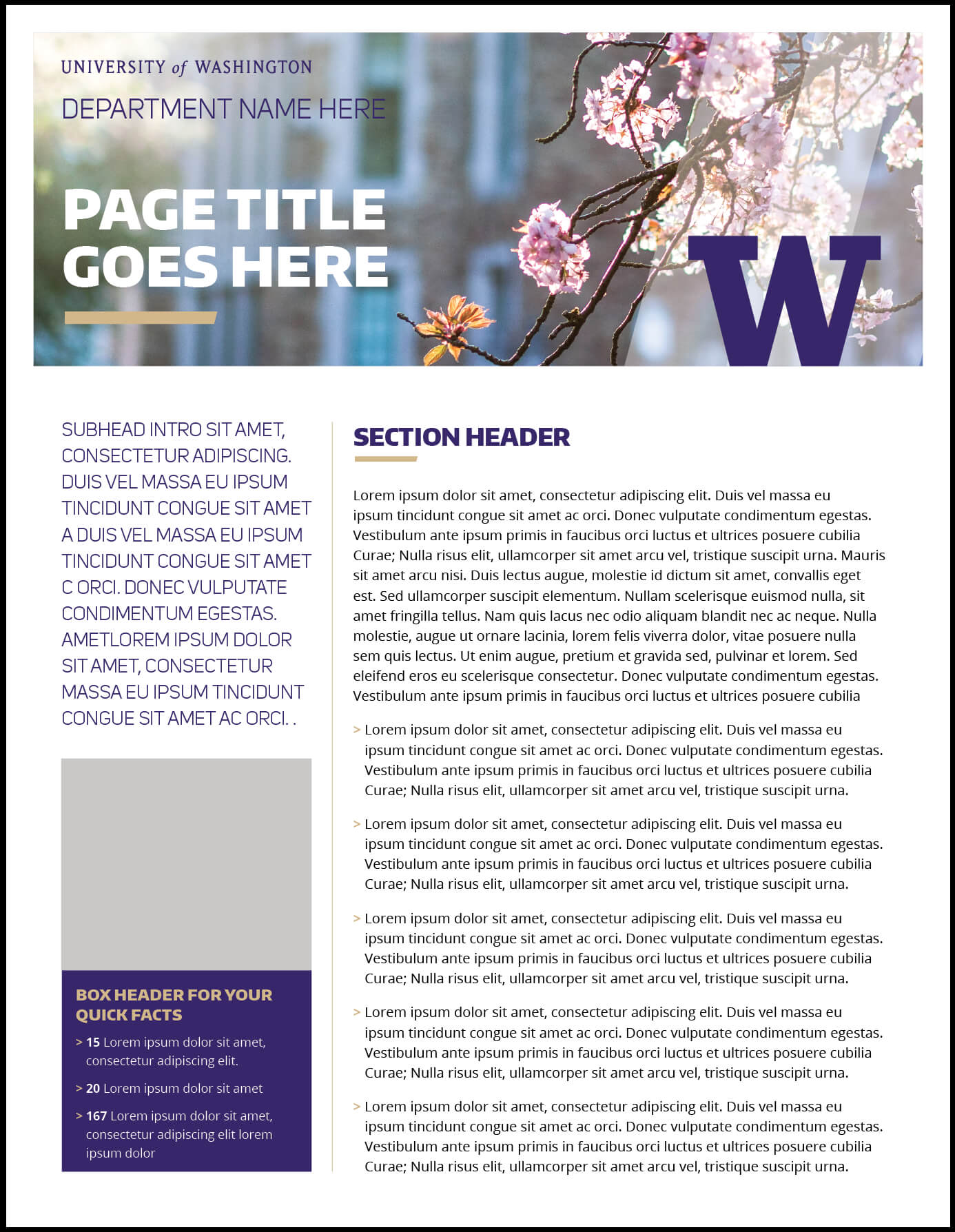 Fact Sheet | Uw Brand Pertaining To Fact Card Template