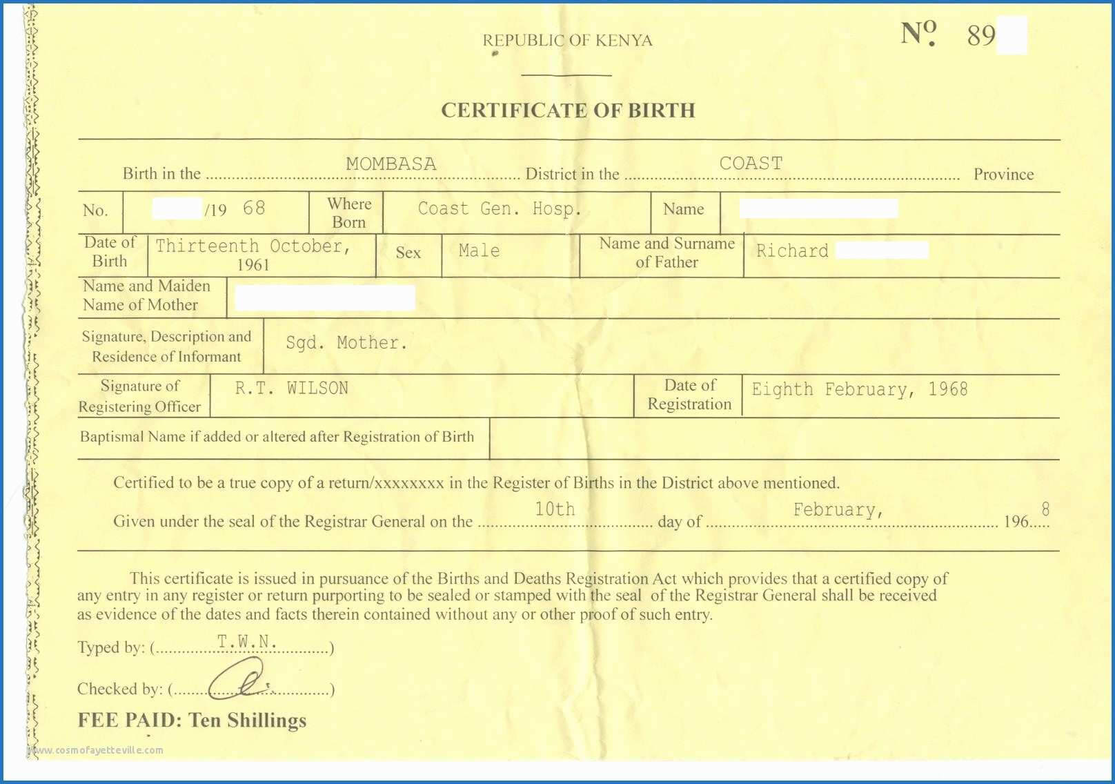 Fake Birth Certificate Template Unanalyzable Kenyan Birth For Birth Certificate Fake Template