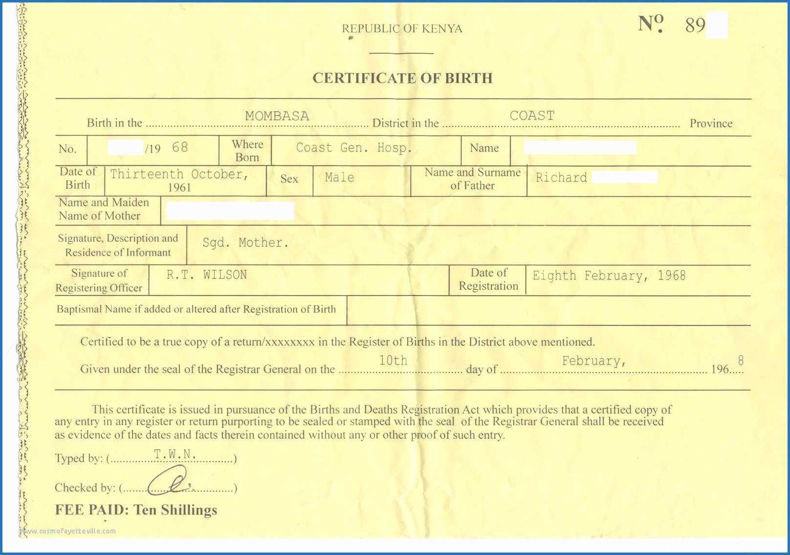 Fake Birth Certificate Template Unanalyzable Kenyan Birth Regarding Fake Birth Certificate Template