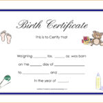 Fake Birth Certificate Template – Wosing Template Design In Birth Certificate Fake Template