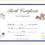 Fake Birth Certificate Template – Wosing Template Design In Birth Certificate Fake Template