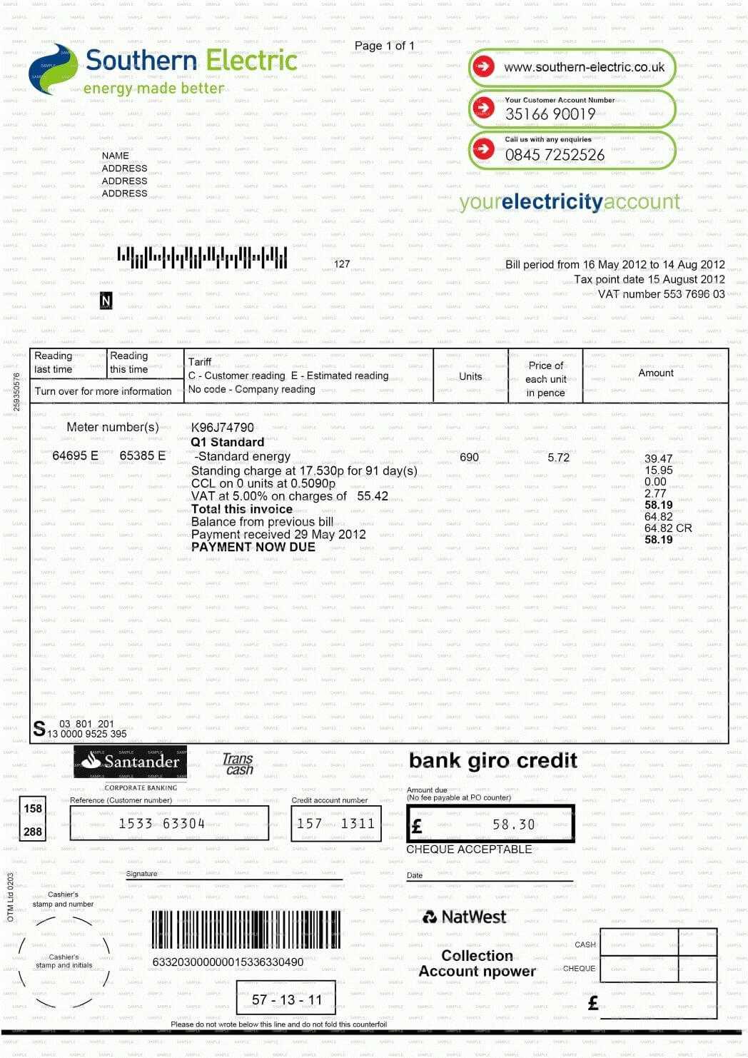 Fake Utility Bill Template Download Business Plan Template Throughout Fake Credit Card Receipt Template