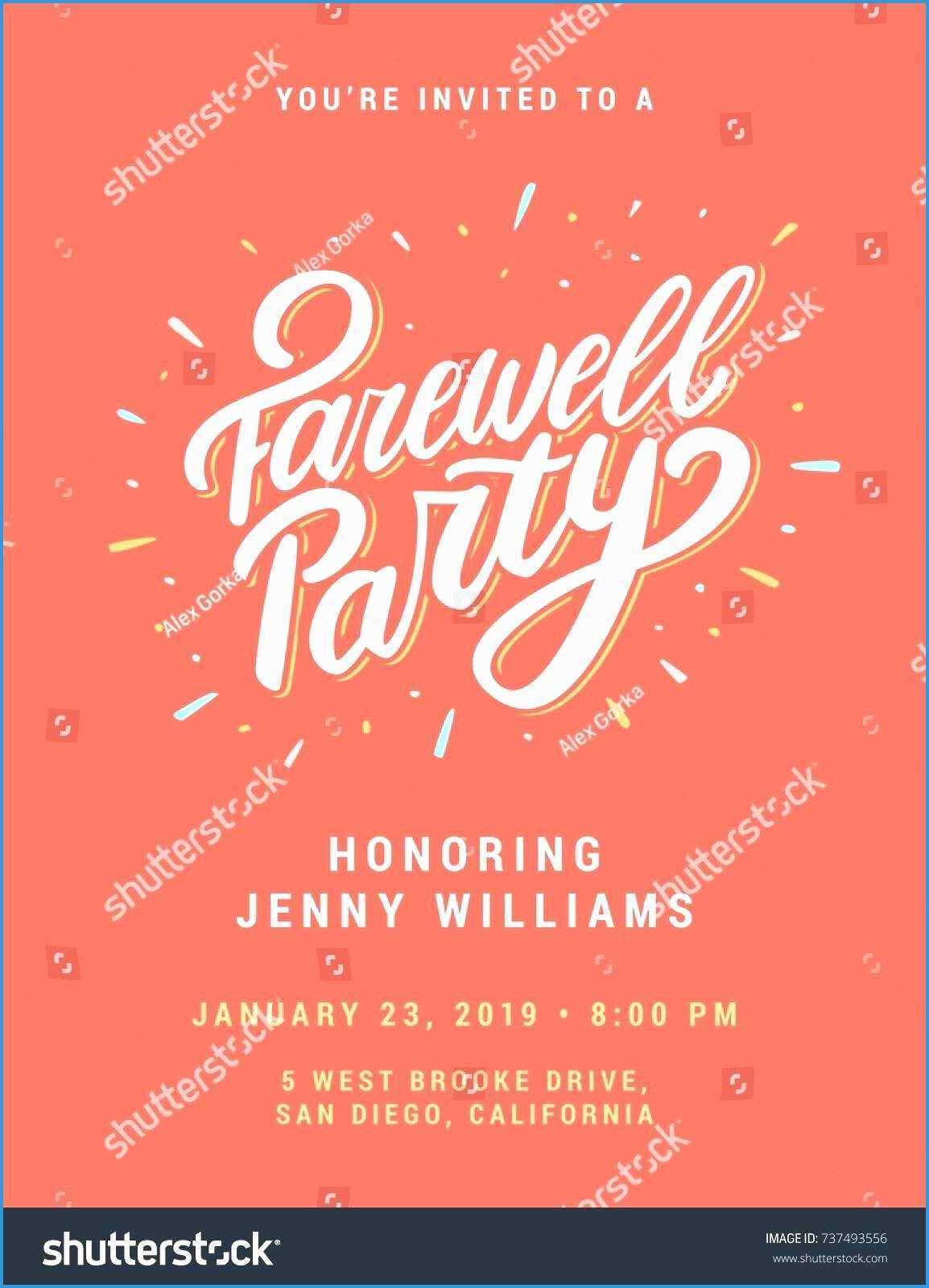 Farewell Card Design Free For Goodbye Card Template