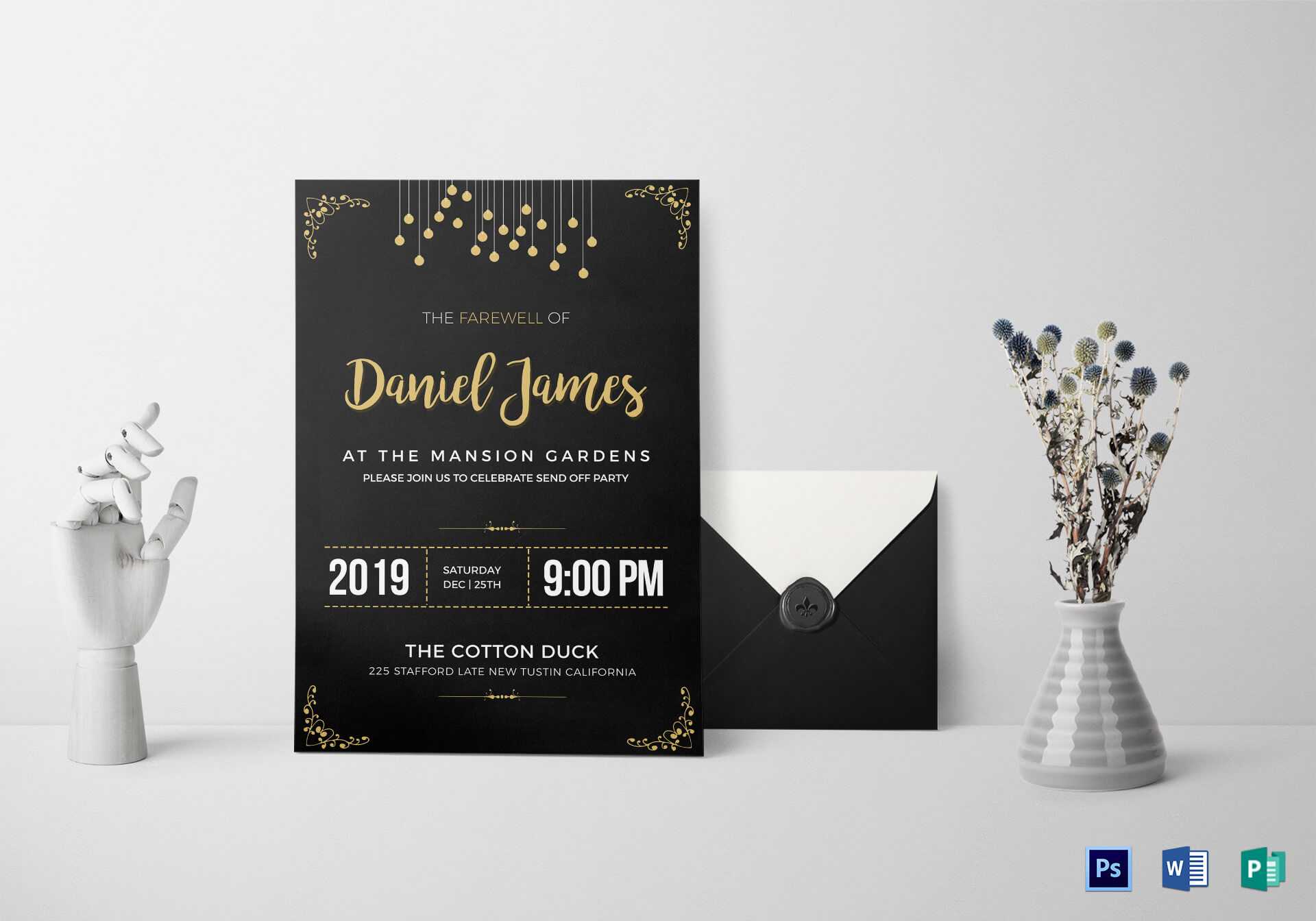 Farewell Invitation Card Template Pertaining To Farewell Invitation Card Template