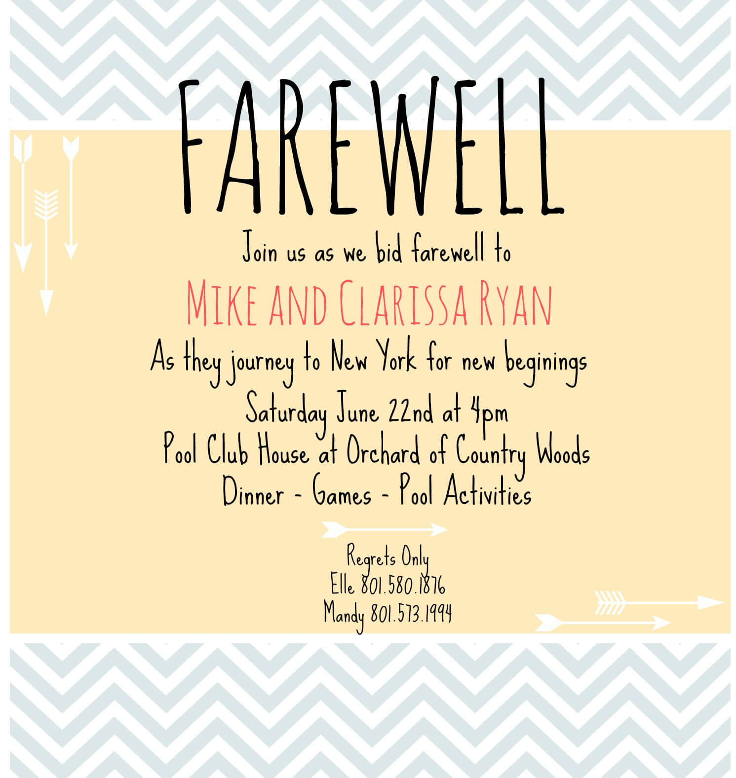 Farewell Invite | Picmonkey Creations | Farewell Party With Farewell Invitation Card Template