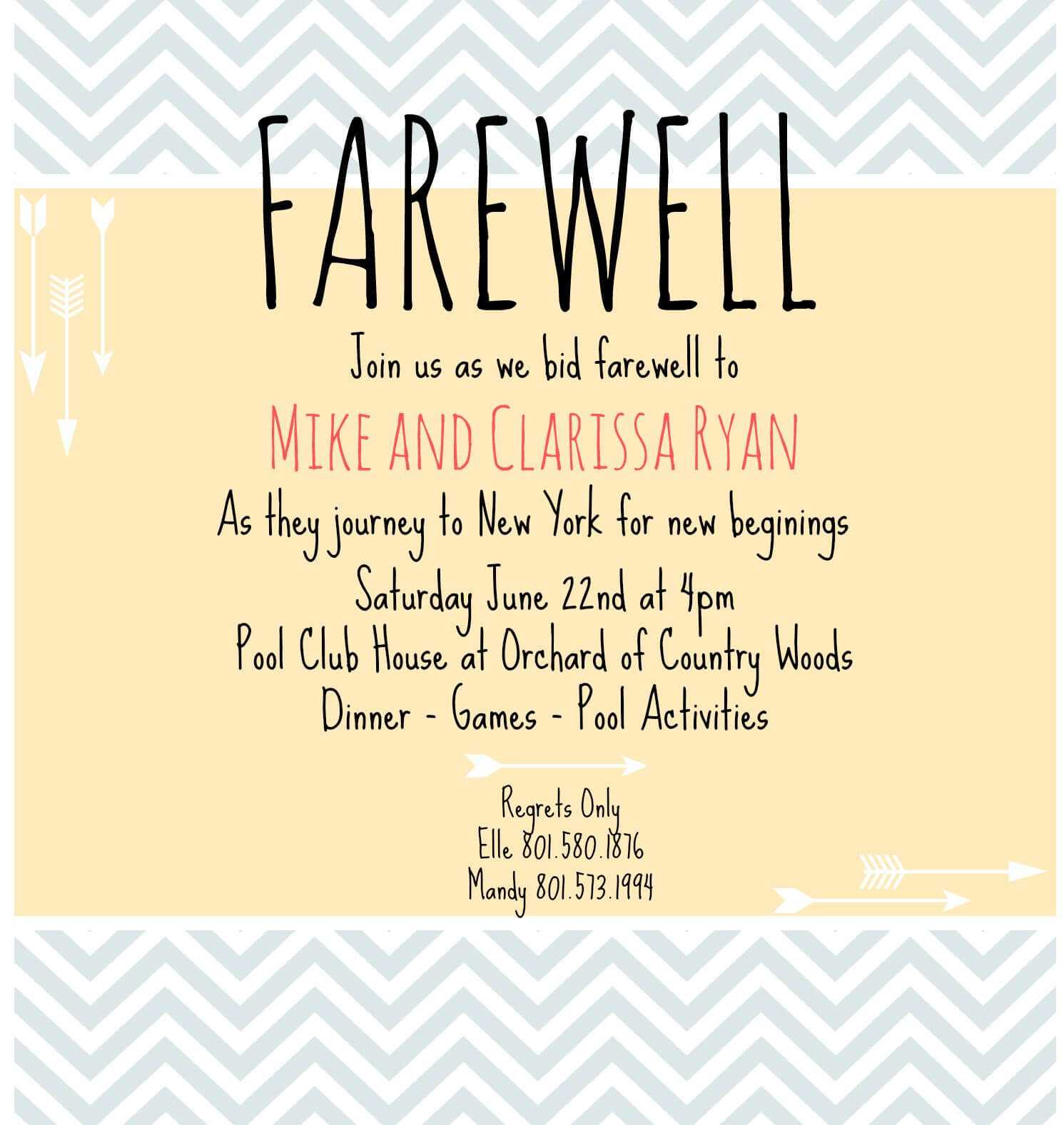 Farewell Invite | Picmonkey Creations | Farewell Party With Farewell Invitation Card Template