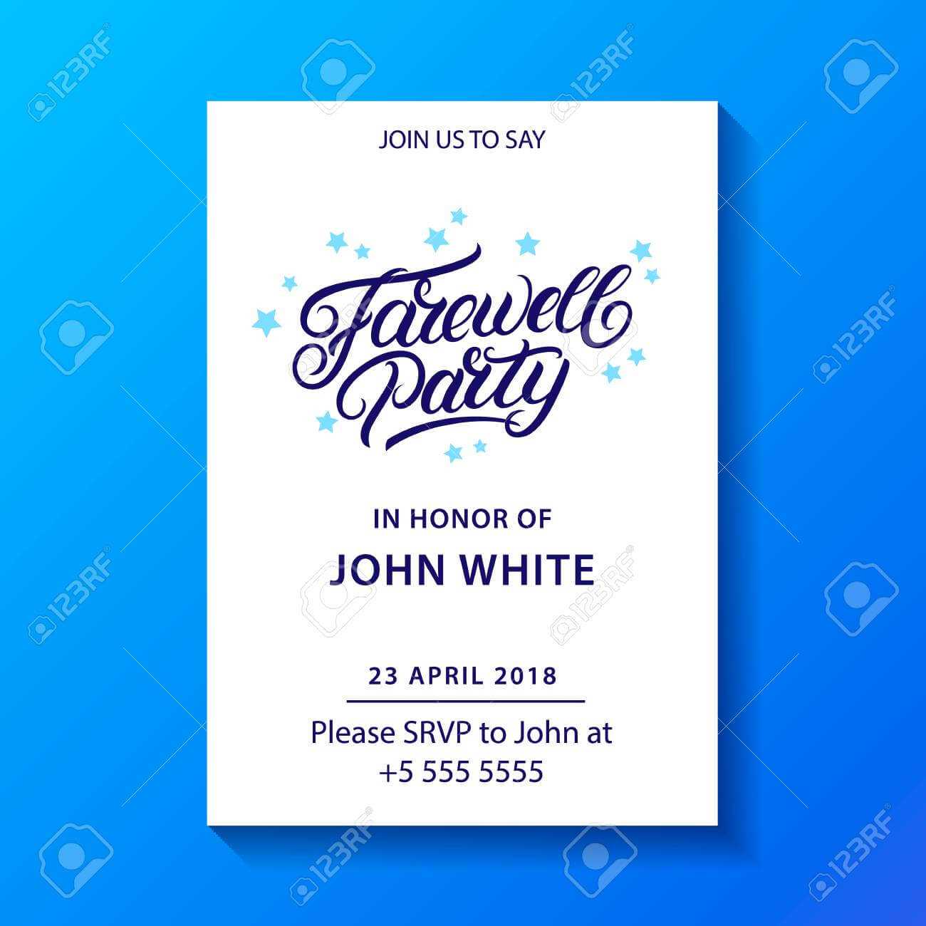 Farewell Party Hand Written Lettering. Invitation Card, Poster,.. With Regard To Farewell Invitation Card Template