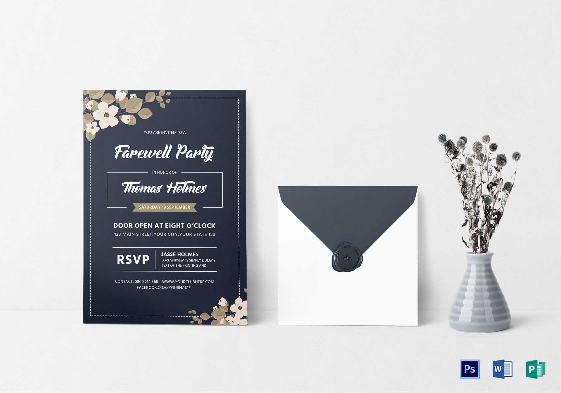 Farewell Party Invitation Card Template Regarding Farewell Card Template Word