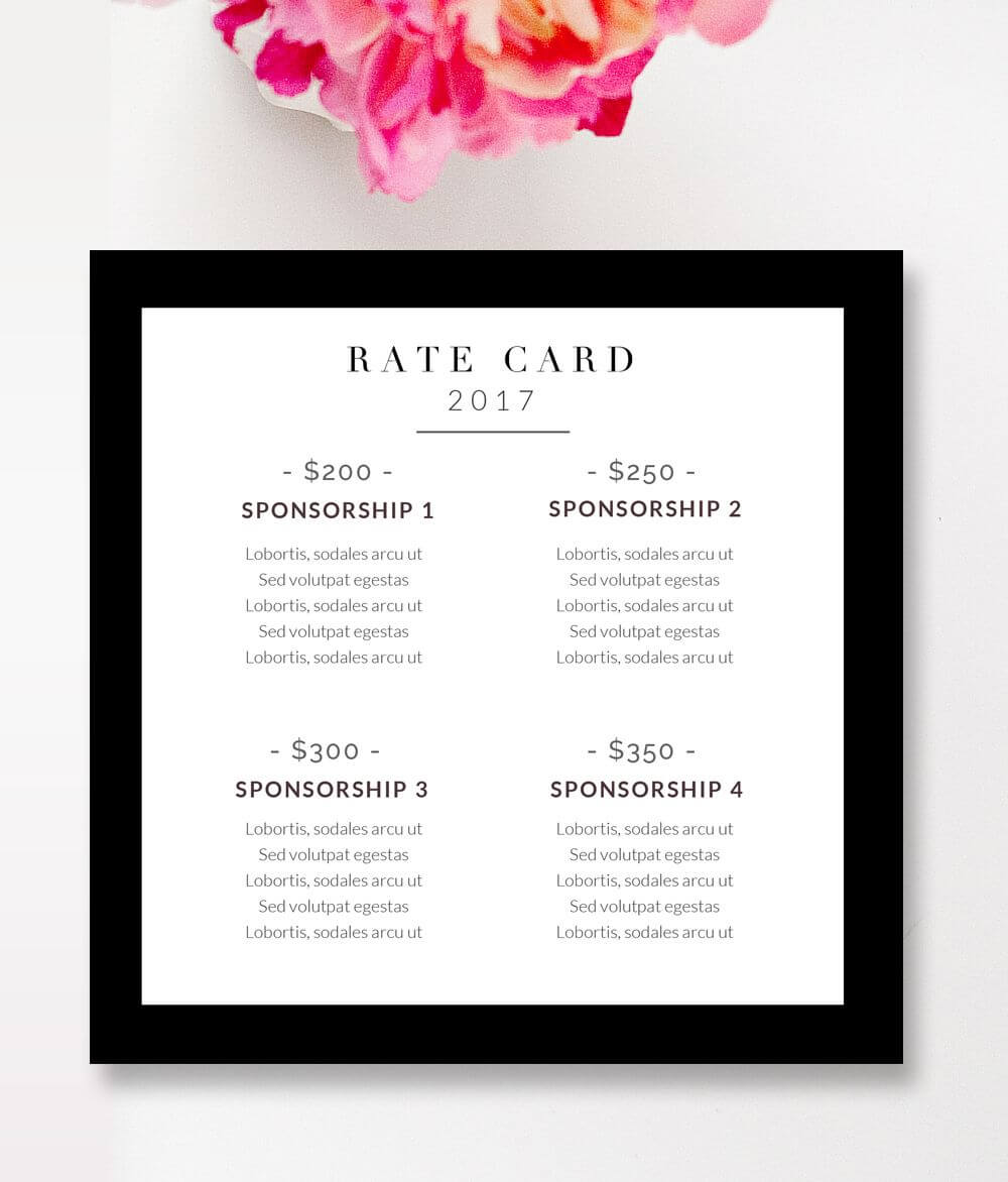 Fashion & Beauty Blogger Rate Card Template | Blog | Graphic Throughout Advertising Rate Card Template