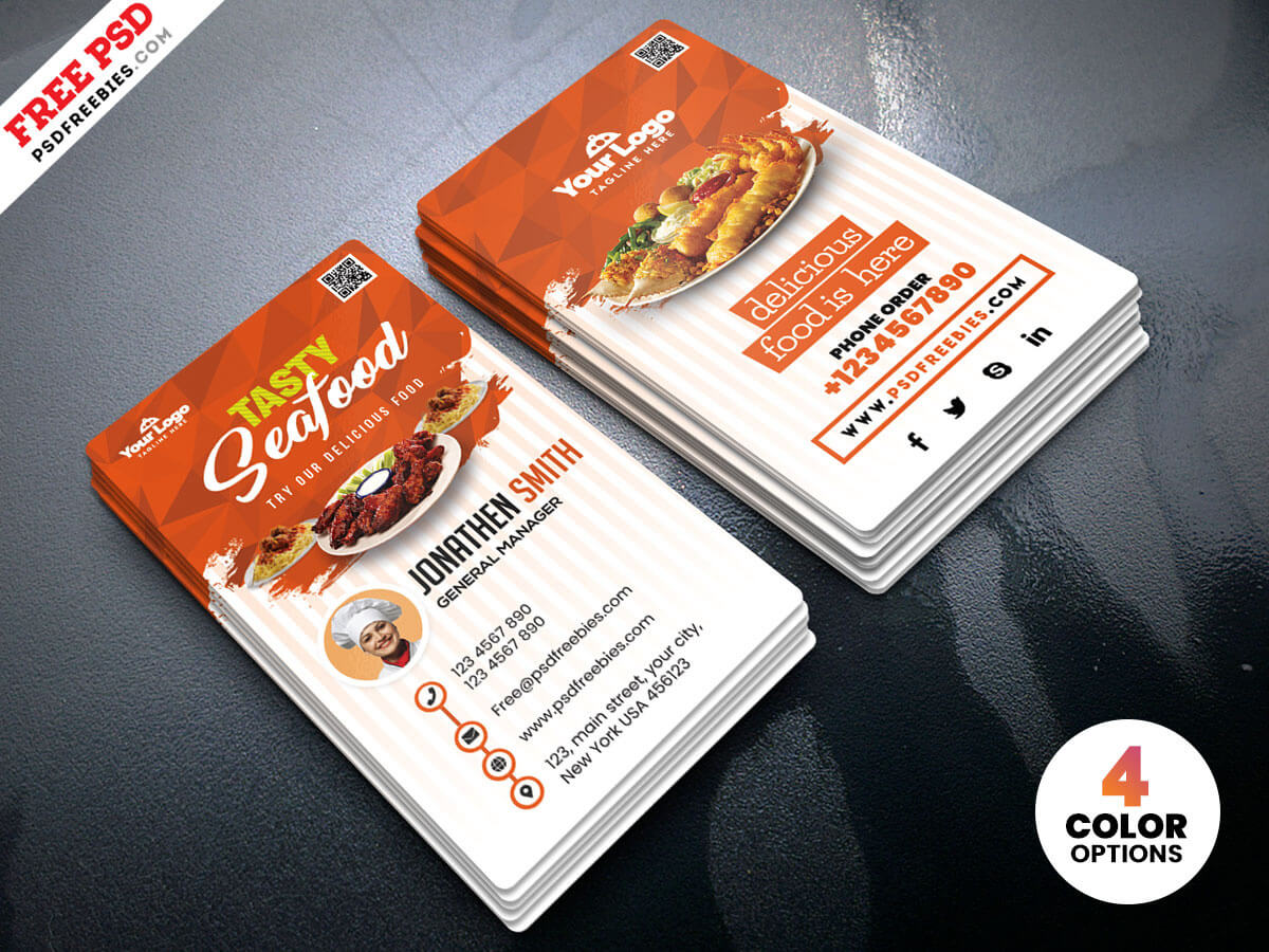 Fast Food Restaurant Business Card Psdpsd Freebies On Throughout Restaurant Business Cards Templates Free