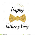 Fathers Day Banner Design With Lettering, Golden Bow Tie Within Tie Banner Template