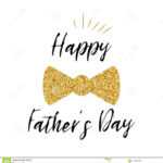 Fathers Day Banner Design With Lettering, Golden Bow Tie Within Tie Banner Template