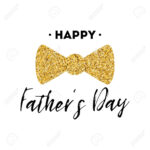 Fathers Day Card Design With Lettering, Golden Bow Tie Butterfly With Fathers Day Card Template