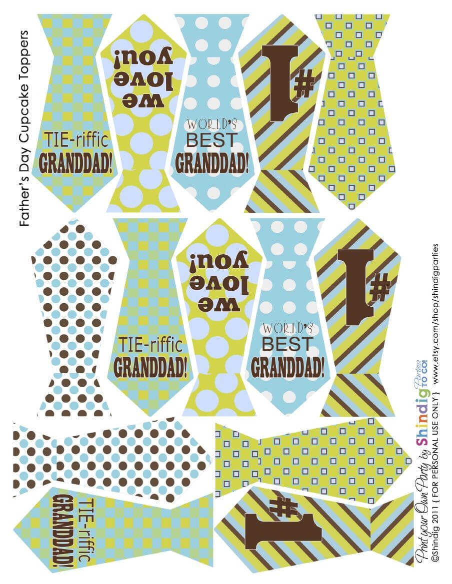 Fathers Day Free Printable Tie Banner And Cupcake Toppers With Regard To Tie Banner Template