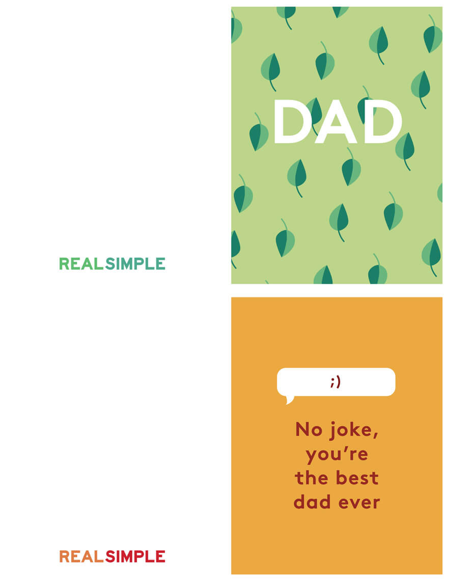 Father's Day Printable Cards | Real Simple For Fathers Day Card Template