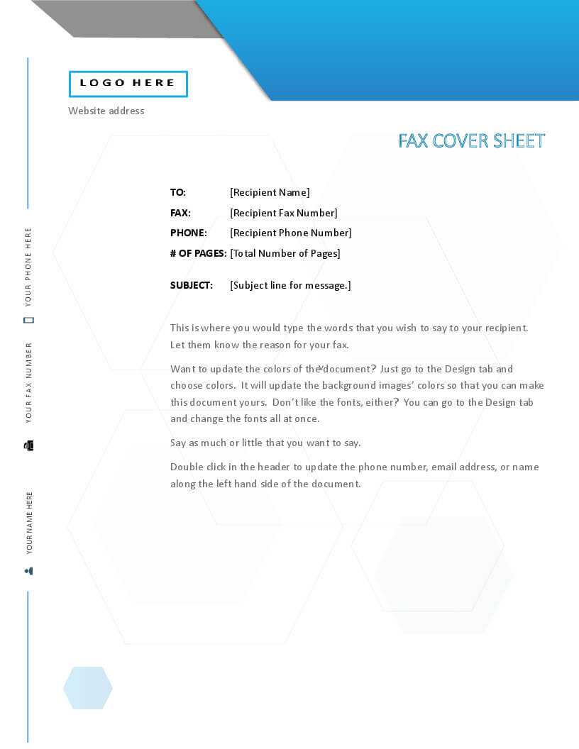 Fax Covers – Office Inside Fax Template Word 2010