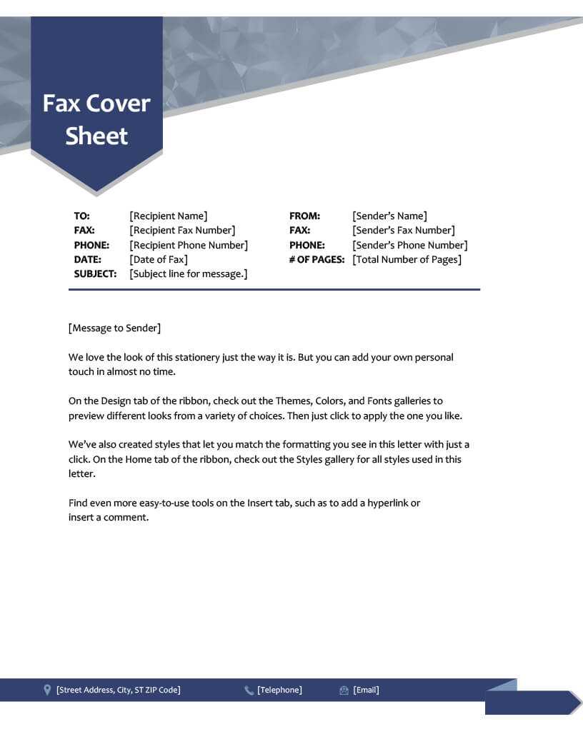 Fax Covers - Office Regarding Fax Cover Sheet Template Word 2010