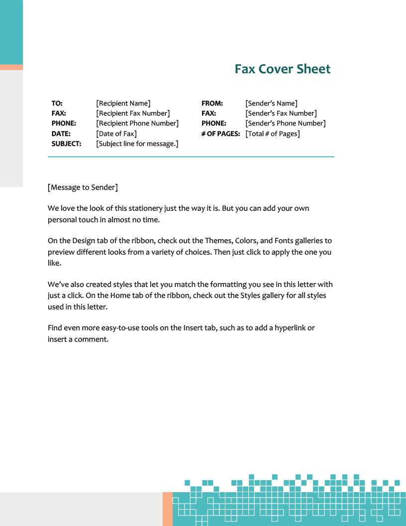 Fax Covers – Office Within Fax Template Word 2010