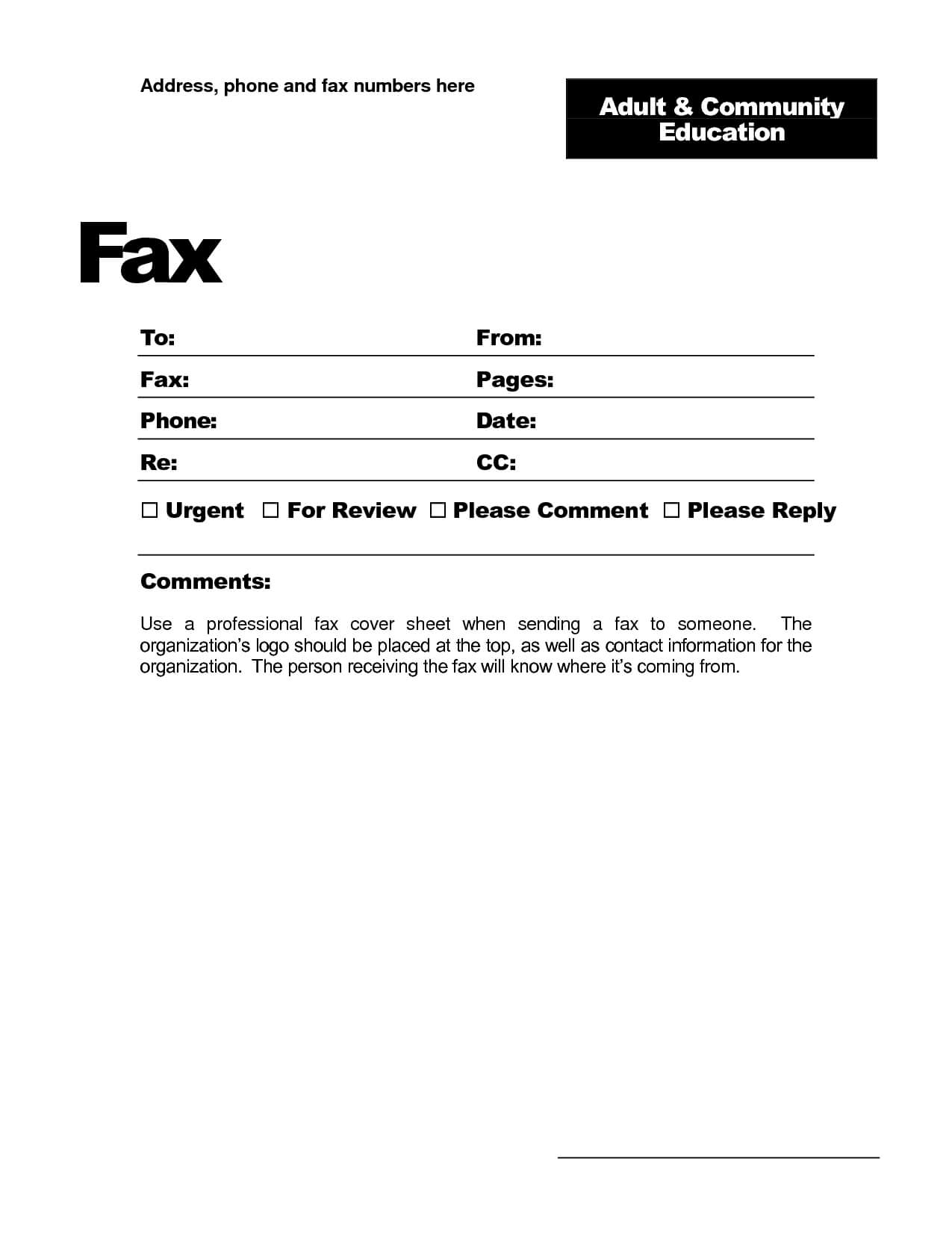 Fax Template Word 2010 – Free Download For Fax Template Word 2010