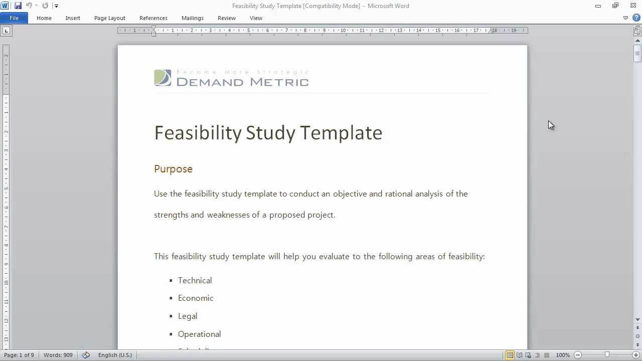 Feasibility Study Template Within Technical Feasibility Report Template