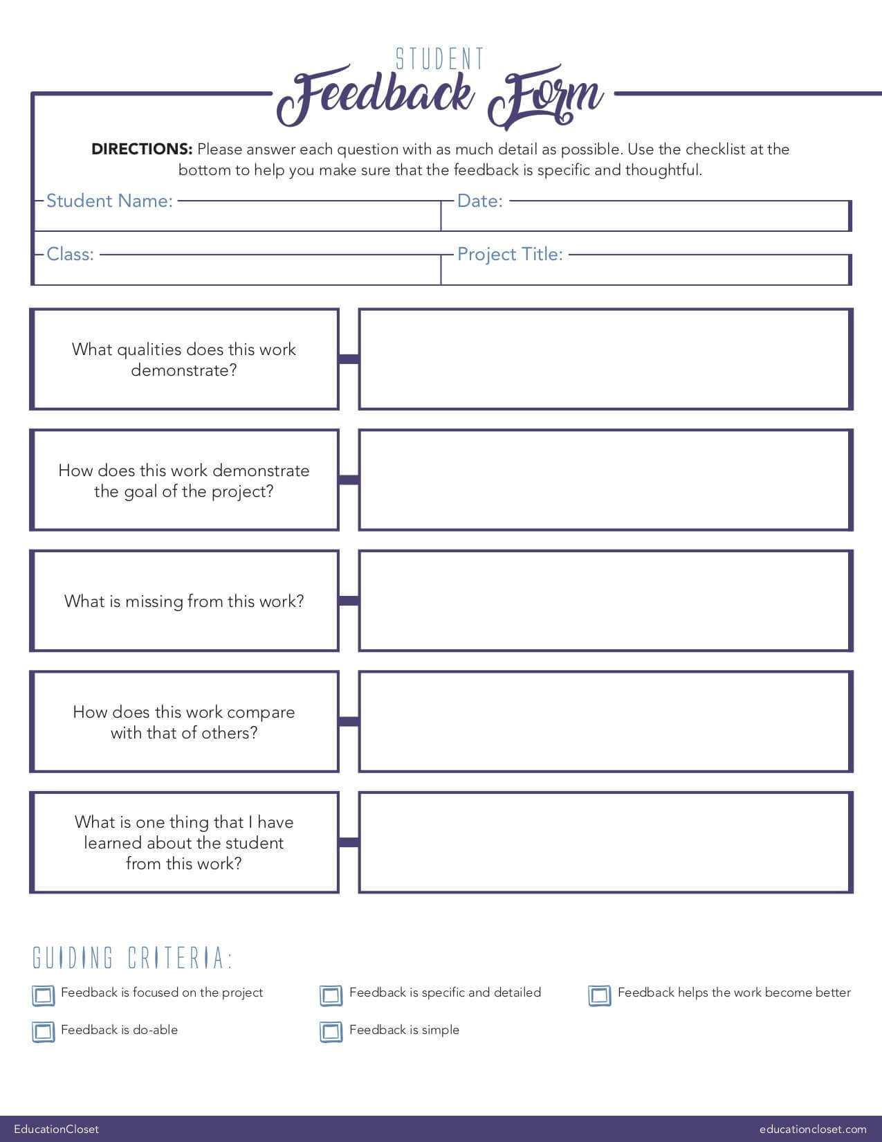 Feedback Forms – Hizir.kaptanband.co Within Student Feedback Form Template Word