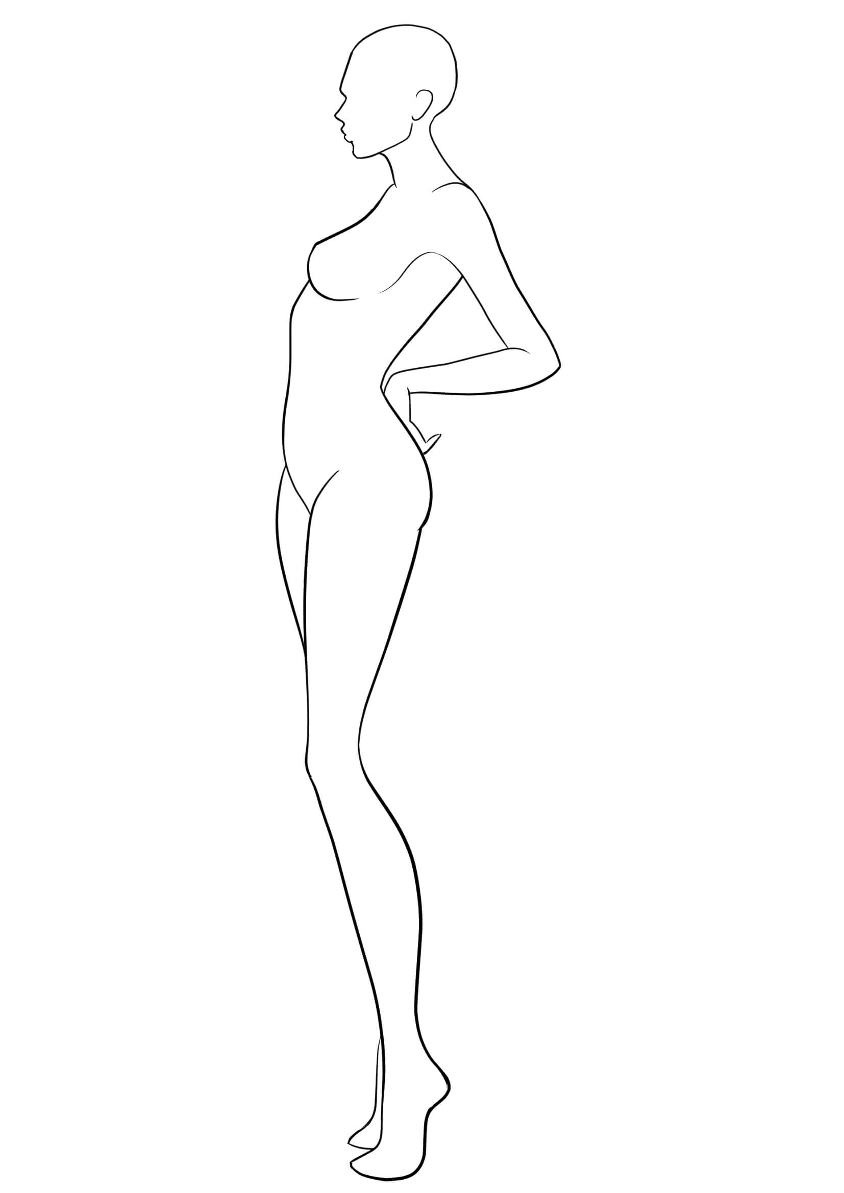 Figure Template 38 | Figure Drawing | Fashion Figure In Blank Model Sketch Template