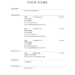 Fill In The Blank Free Blank Resume Templates Beautiful For Free Blank Cv Template Download