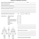 Fillable Online Template Injury Report – Dance Studio Regarding Injury Report Form Template