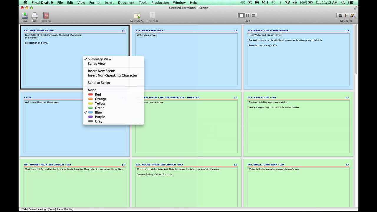 Final Draft 9 For Mac | Index Cards And Scene View Pertaining To Index Card Template For Pages