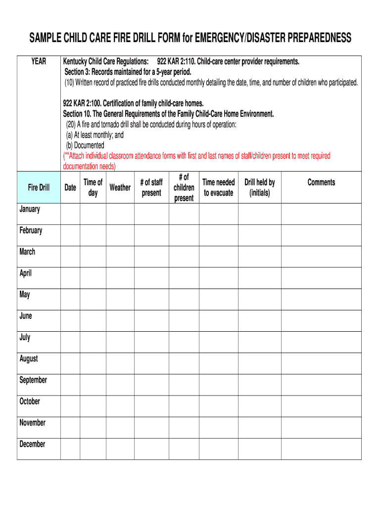Fire Drill Report Form Templatepdffillercom – Fill Online Intended For Emergency Drill Report Template