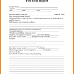 Fire Drill Report Template For Fire Evacuation Drill Report Template